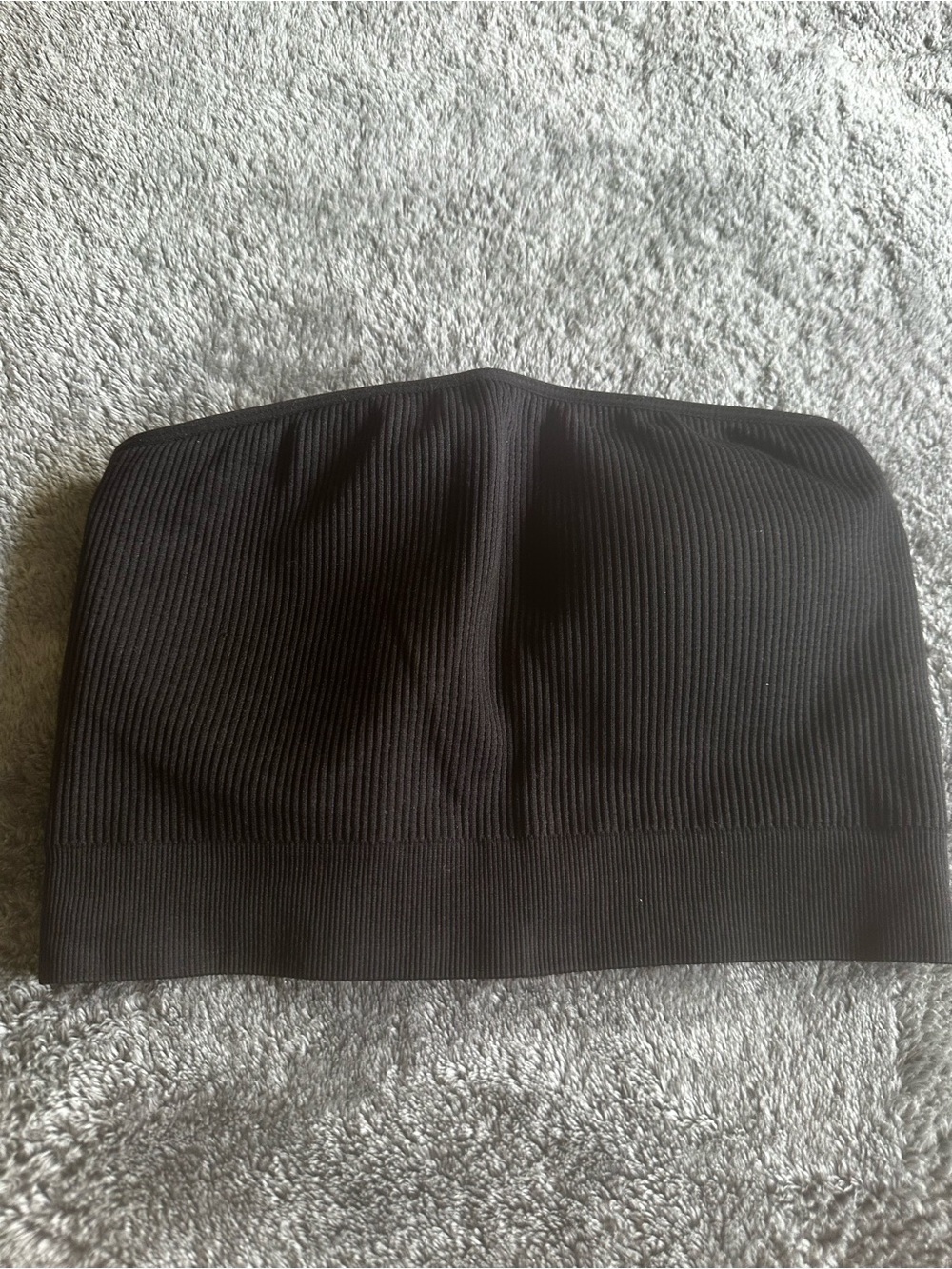 NVGTN Black Ribbed Strapless Crop Top